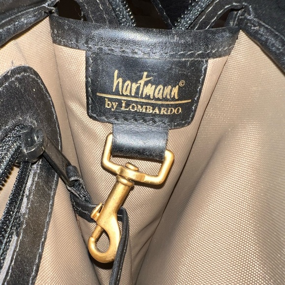 HARTMANN  Lombardo Black Belting Leather Briefcase Messenger Bag AMERICAN Made - Picture 9 of 11
